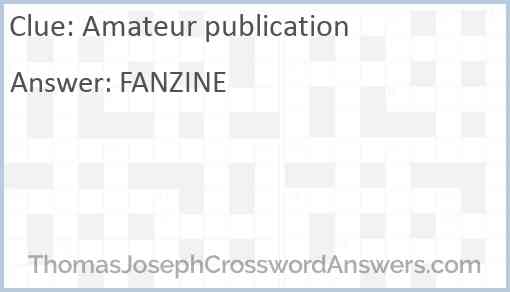 Amateur publication Answer