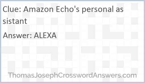 Amazon Echo's personal assistant Answer