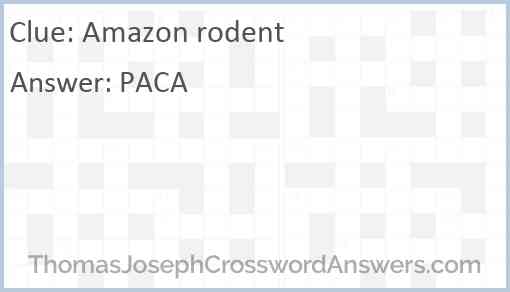 Amazon rodent Answer