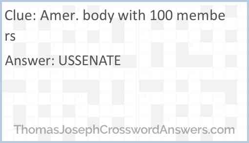 Amer. body with 100 members Answer