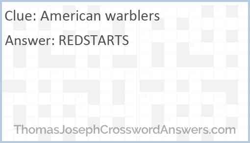 American warblers Answer