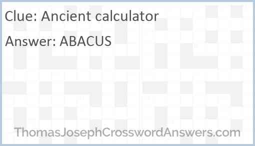 Ancient calculator Answer