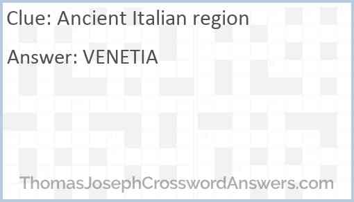 Ancient Italian region Answer