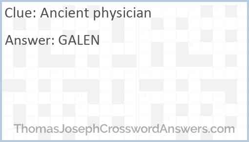 Ancient physician Answer