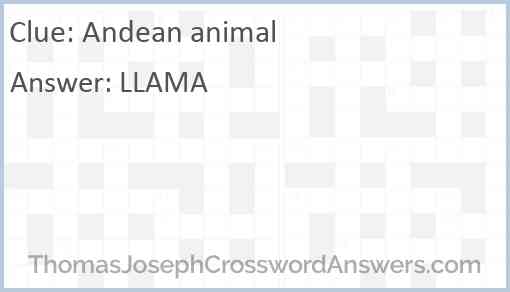 Andean animal Answer
