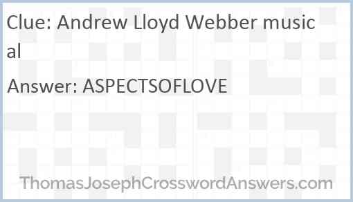 Andrew Lloyd Webber musical Answer