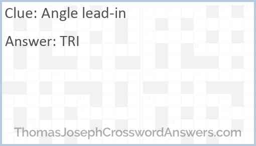 Angle lead-in Answer