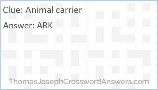 Animal carrier Answer