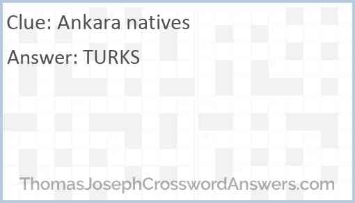 Ankara natives Answer