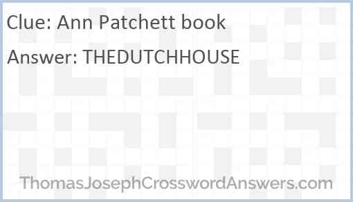 Ann Patchett book Answer