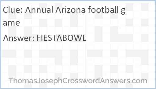 Annual Arizona football game Answer