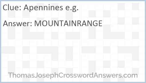 Apennines e.g. Answer