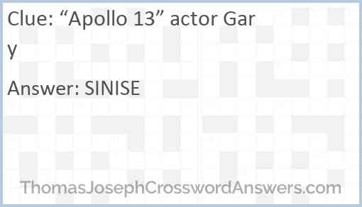 “Apollo 13” actor Gary Answer