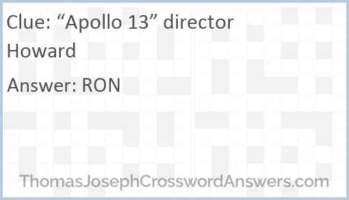 “Apollo 13” director Howard Answer