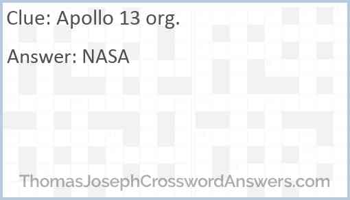 “Apollo 13” org. Answer