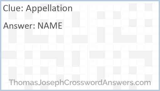 Appellation Answer