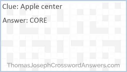 Apple center Answer