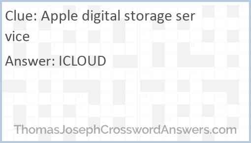 Apple digital storage service Answer