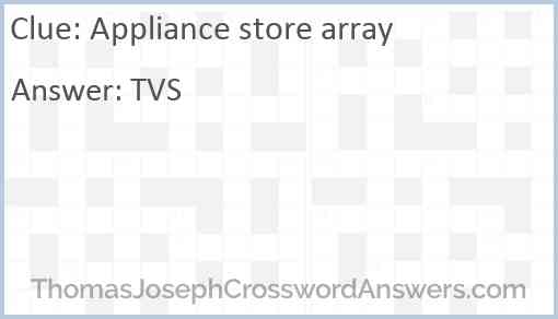 Appliance store array Answer