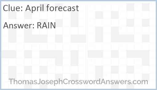 April forecast Answer