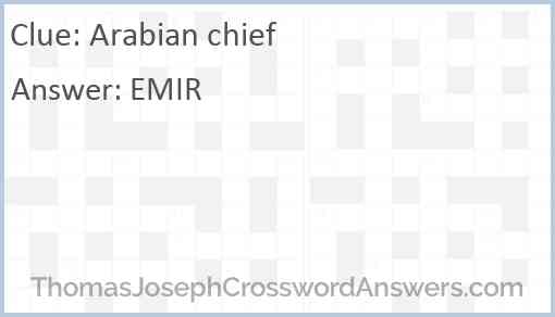 Arabian chief Answer