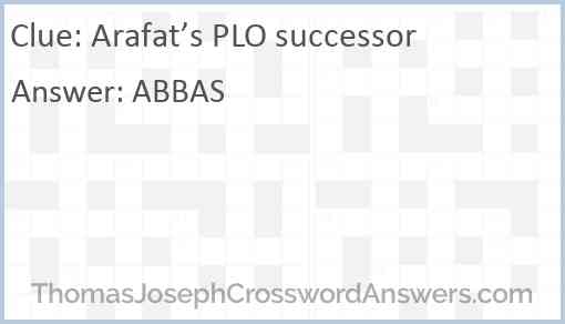 Arafat’s PLO successor Answer