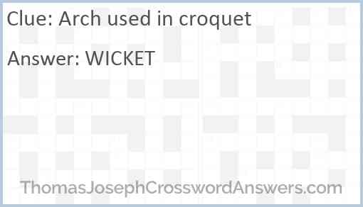 Arch used in croquet Answer