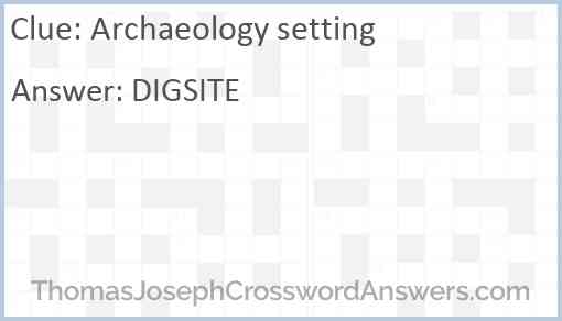 Archaeology setting Answer