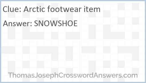 Arctic footwear item Answer