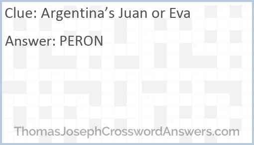 Argentina’s Juan or Eva Answer