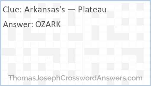 Arkansas’s — Plateau Answer