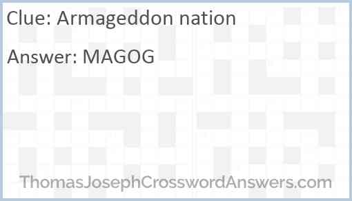 Armageddon nation Answer