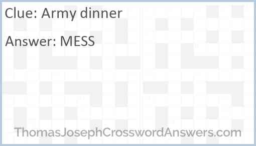 Army dinner Answer