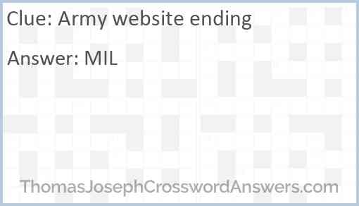 Army website ending Answer