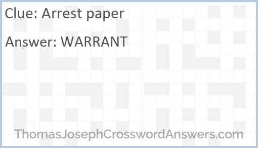 Arrest paper Answer