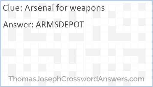 Arsenal for weapons Answer