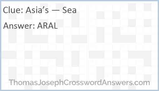 Asia’s — Sea Answer