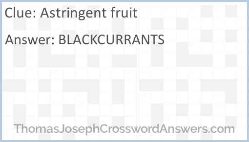 Astringent fruit Answer