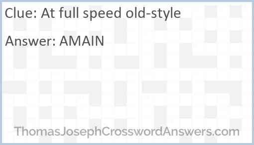 At full speed old-style Answer