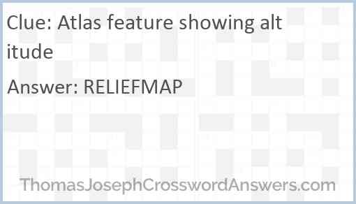 Atlas feature showing altitude Answer