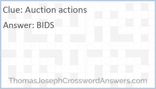 Auction actions Answer