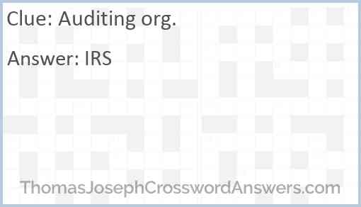 Auditing org. Answer