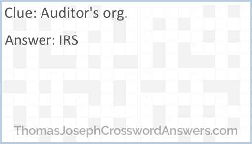 Auditor’s org. Answer