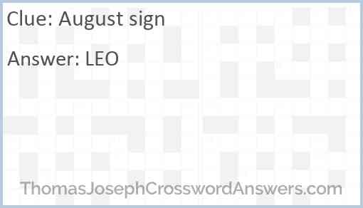 August sign Answer