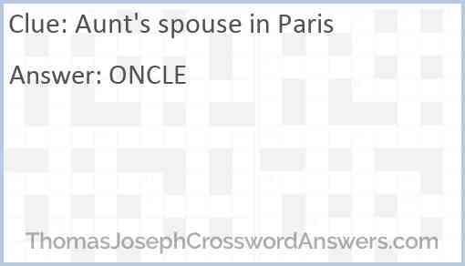Aunt's spouse in Paris Answer