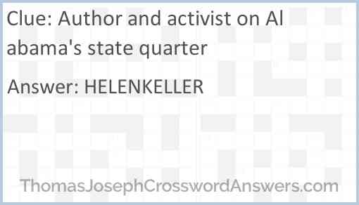 Author and activist on Alabama's state quarter Answer