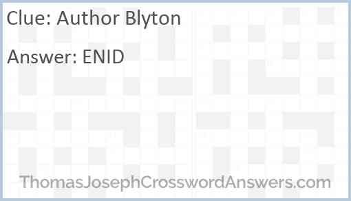Author Blyton Answer