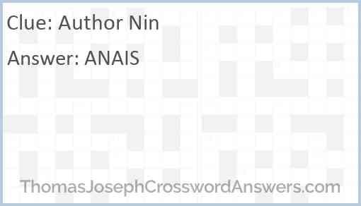 Author Nin Answer