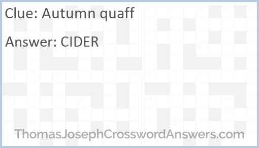 Autumn quaff Answer