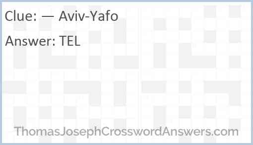 — Aviv-Yafo Answer